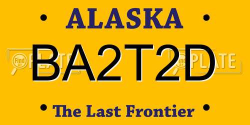 BA2T2D Alaska License Plate