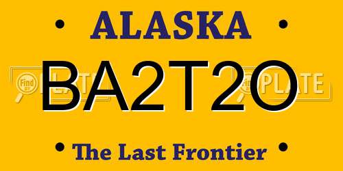 BA2T2O Alaska License Plate
