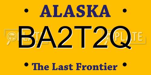 BA2T2Q Alaska License Plate