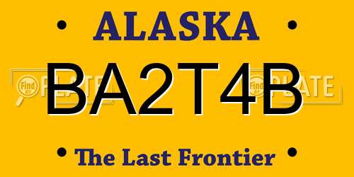BA2T4B Alaska License Plate