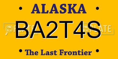 BA2T4S Alaska License Plate