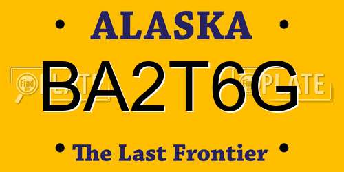 BA2T6G Alaska License Plate