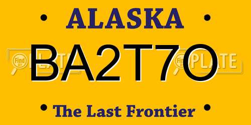 BA2T7O Alaska License Plate