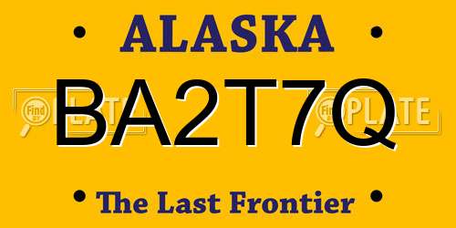 BA2T7Q Alaska License Plate