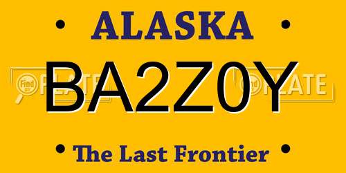 BA2Z0Y Alaska License Plate