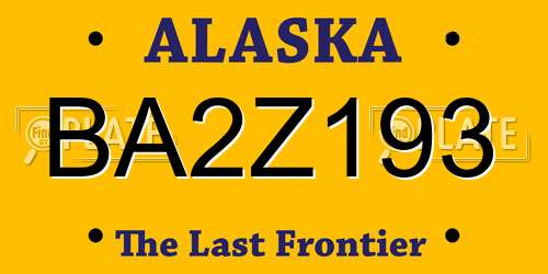 BA2Z193 Alaska License Plate