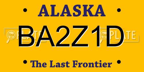 BA2Z1D Alaska License Plate