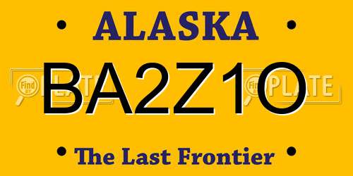 BA2Z1O Alaska License Plate