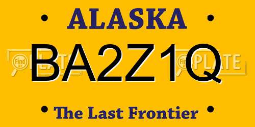 BA2Z1Q Alaska License Plate