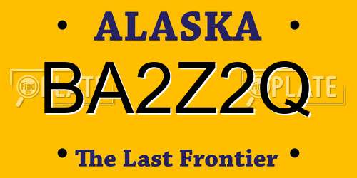 BA2Z2Q Alaska License Plate
