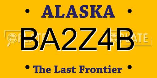 BA2Z4B Alaska License Plate