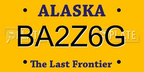BA2Z6G Alaska License Plate