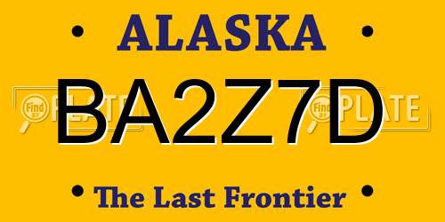 BA2Z7D Alaska License Plate