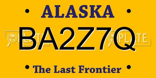 BA2Z7Q Alaska License Plate