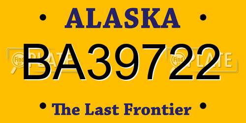 BA39722 Alaska License Plate