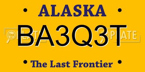BA3Q3T Alaska License Plate