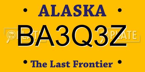 BA3Q3Z Alaska License Plate