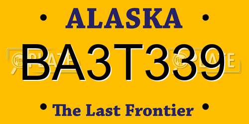 BA3T339 Alaska License Plate