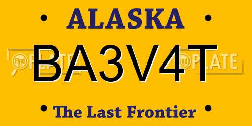 BA3V4T Alaska License Plate