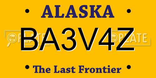 BA3V4Z Alaska License Plate