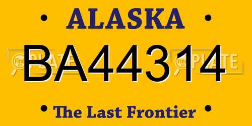BA44314 Alaska License Plate