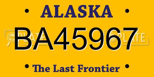 BA45967 Alaska License Plate
