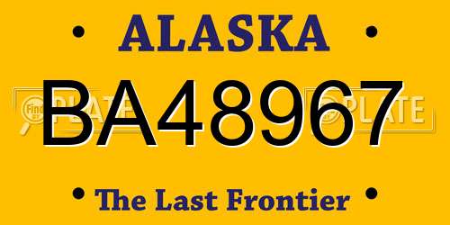 BA48967 Alaska License Plate