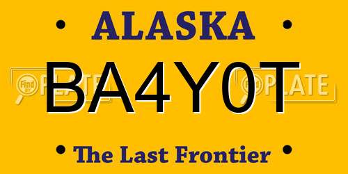 BA4Y0T Alaska License Plate