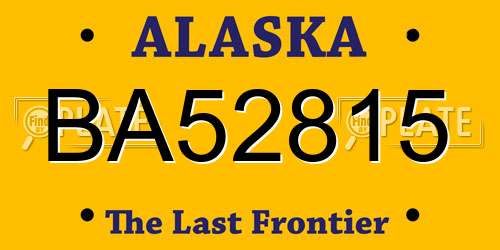 BA52815 Alaska License Plate