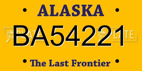 BA54221 Alaska License Plate