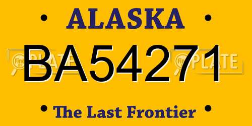BA54271 Alaska License Plate