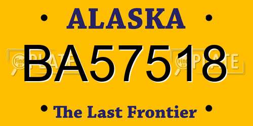 BA57518 Alaska License Plate