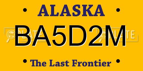 BA5D2M Alaska License Plate