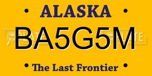 BA5G5M Alaska License Plate
