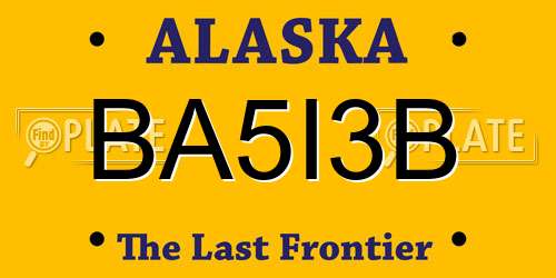 BA5I3B Alaska License Plate