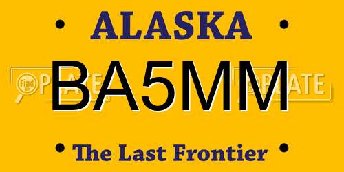 BA5MM Alaska License Plate