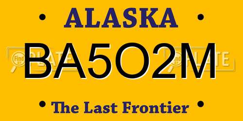 BA5O2M Alaska License Plate