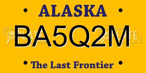 BA5Q2M Alaska License Plate