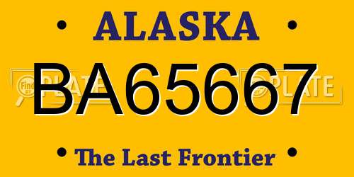 BA65667 Alaska License Plate