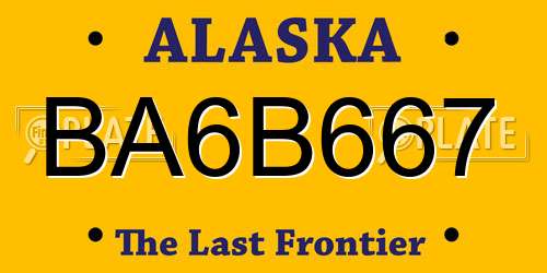 BA6B667 Alaska License Plate