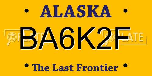BA6K2F Alaska License Plate