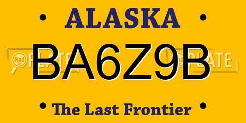BA6Z9B Alaska License Plate