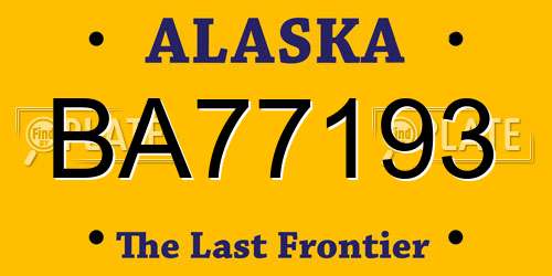 BA77193 Alaska License Plate