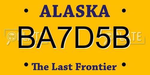 BA7D5B Alaska License Plate