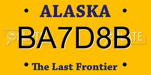 BA7D8B Alaska License Plate