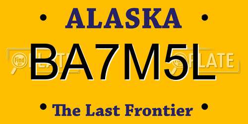 BA7M5L Alaska License Plate