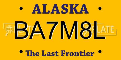 BA7M8L Alaska License Plate