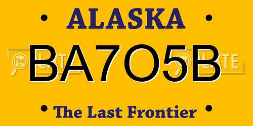 BA7O5B Alaska License Plate