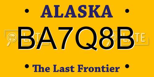 BA7Q8B Alaska License Plate