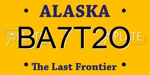 BA7T2O Alaska License Plate
